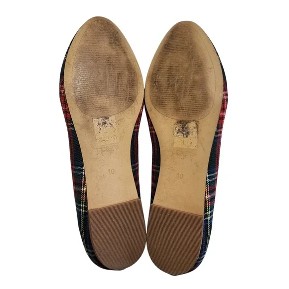 J Crew Womens Stewart Plaid Smoking Loafers Size 10 Tartan Plaid Preppy Holiday - Picture 8 of 10